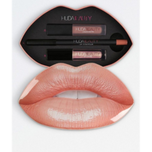 Huda Beauty Contour Strobe Lip Set Heartbreaker Shameless